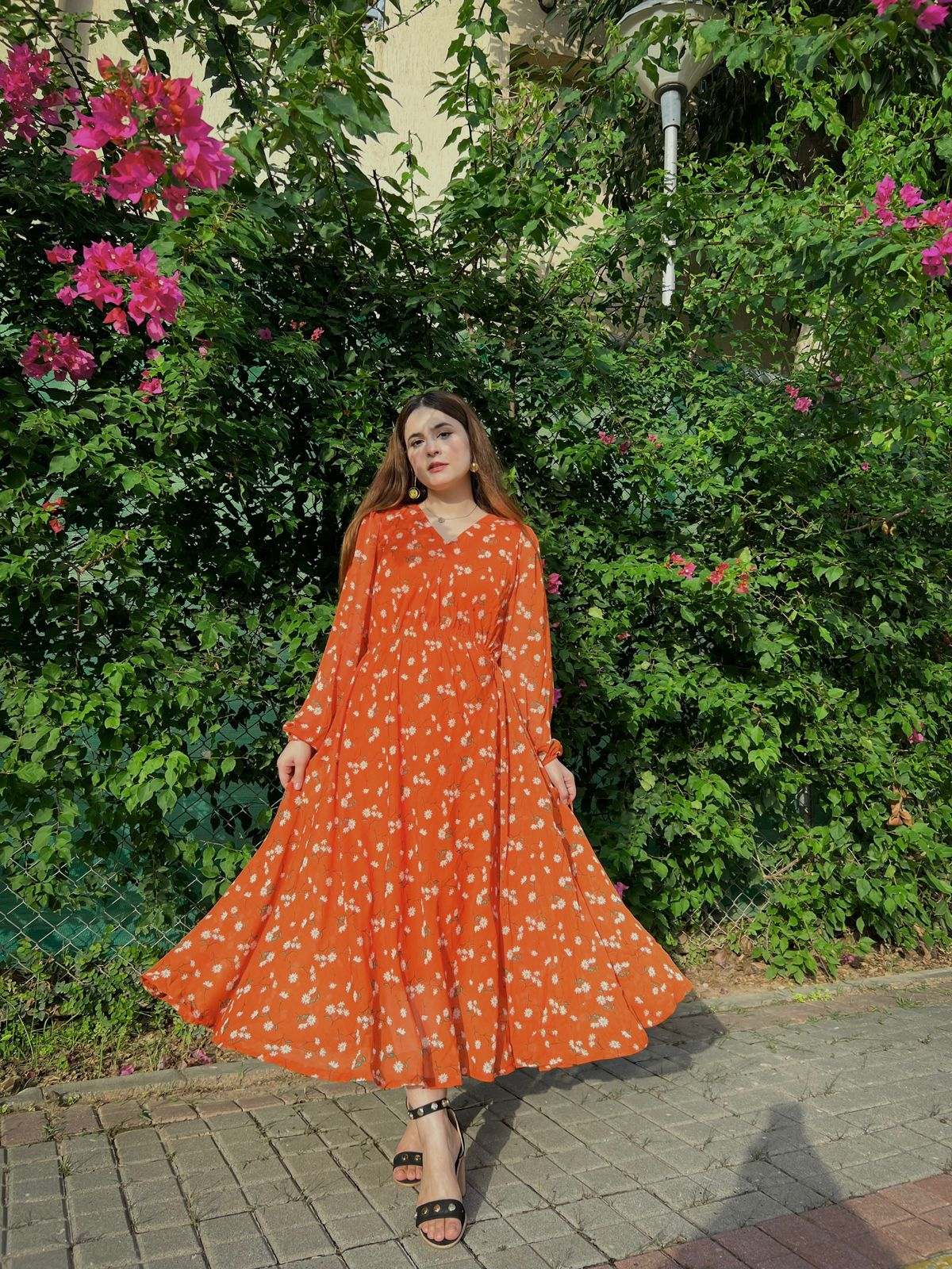 chiffon-orange-white-floral-dress-haleema-shazia