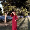 Maroon-PolkaDots With Belt