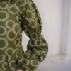 Summer Cotton-Olive Green Blocks Plated Dress - Image 9