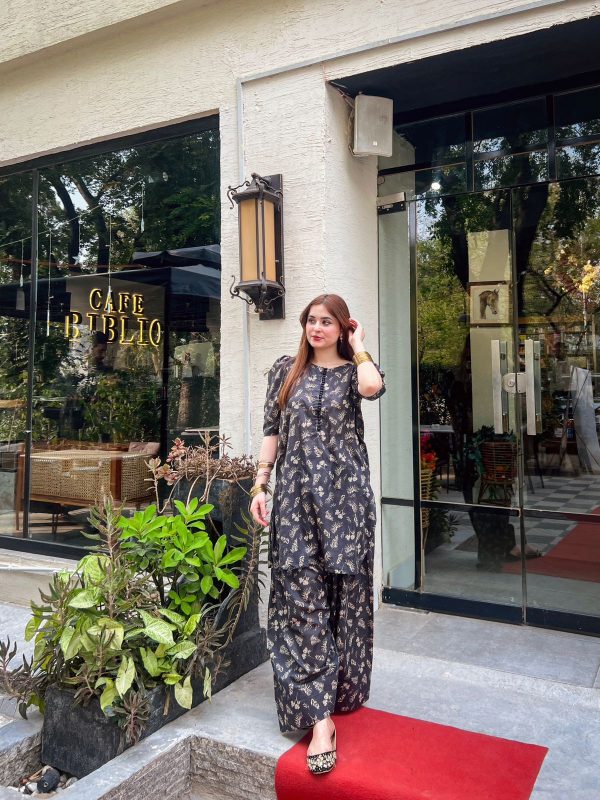Lawn-Black Farshi Shalwar Kameez - Image 3