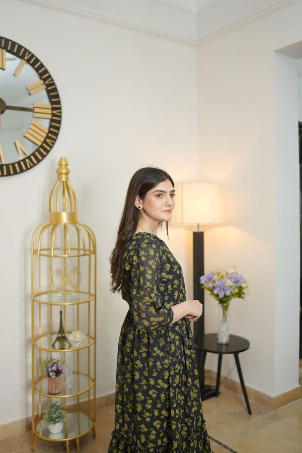 Lawn-Floral Serenity Long Dress - Image 9