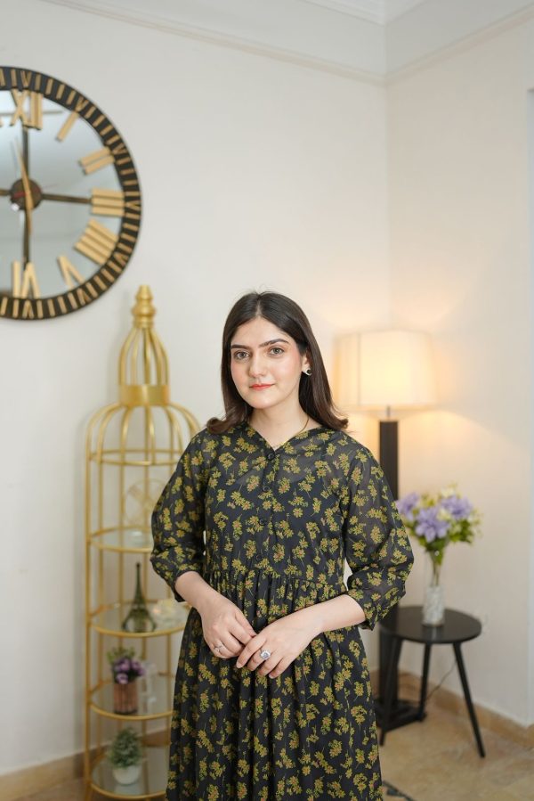 Lawn-Floral Serenity Long Dress - Image 4