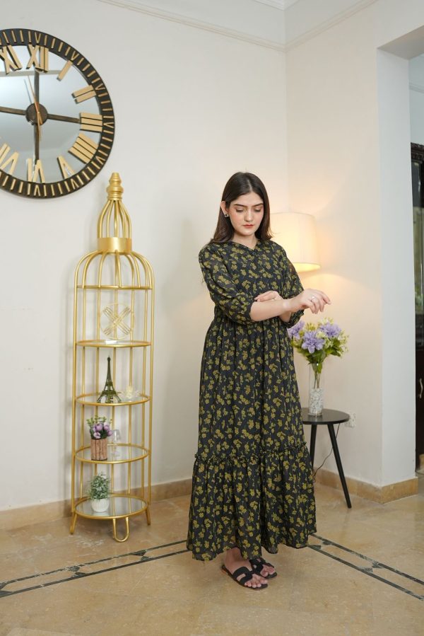 Lawn-Floral Serenity Long Dress - Image 3