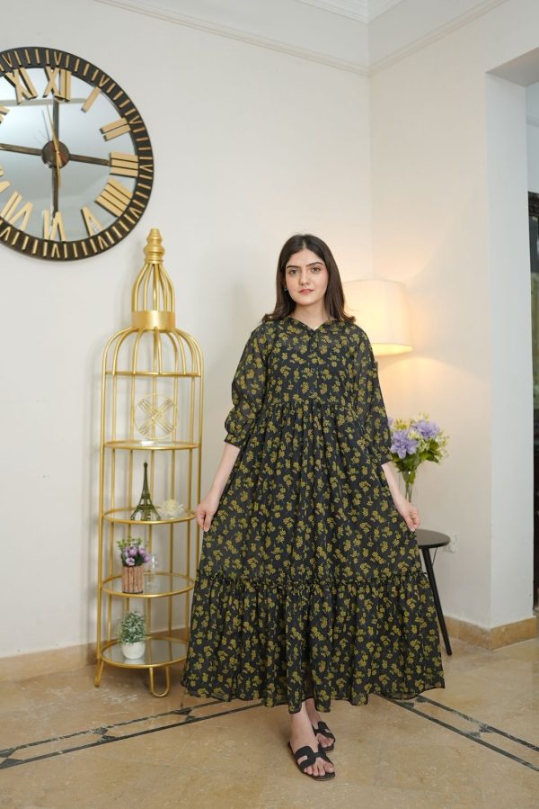 Lawn-Floral Serenity Long Dress - Image 5
