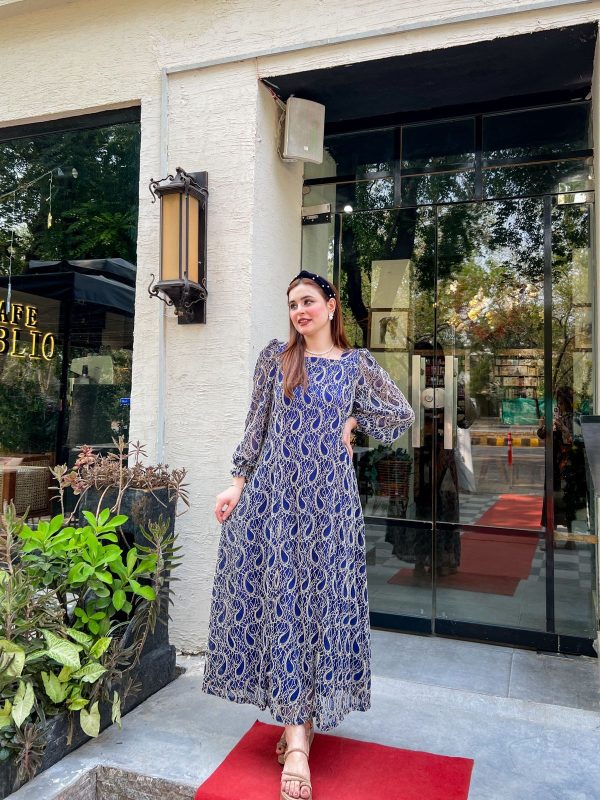 Serene Saphhire Net Dress - Image 15