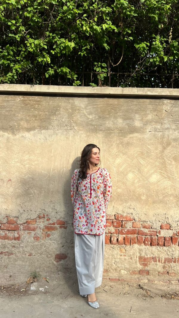 Lawn-Floral Farshi Shalwar Kameez - Image 2