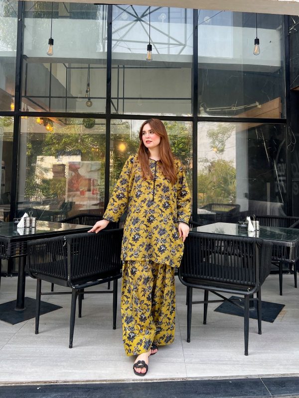 Lawn-Mustard Bloom Farshi Shalwar Kameez