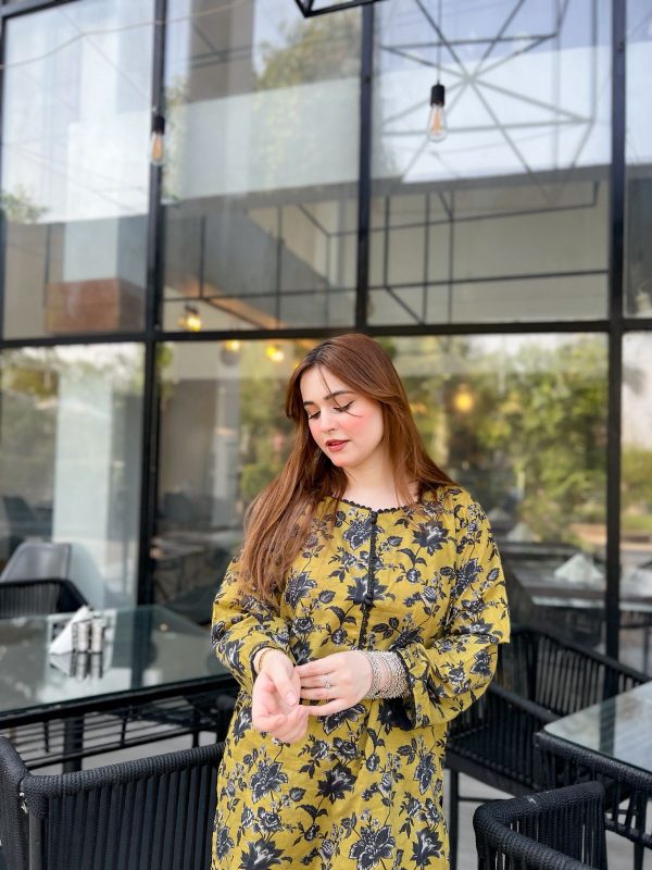 Lawn-Mustard Bloom Farshi Shalwar Kameez - Image 7