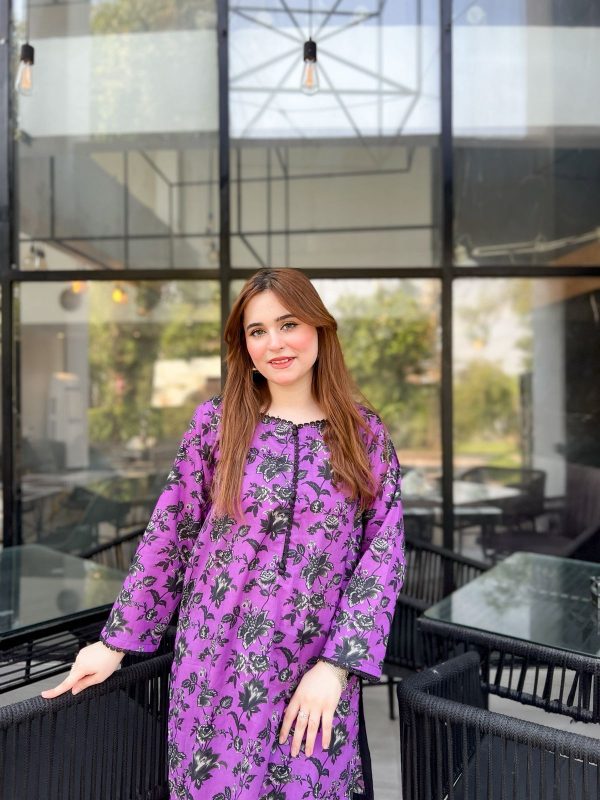 Lawn-Lavender Bloom Farshi Shalwar Kameez - Image 10