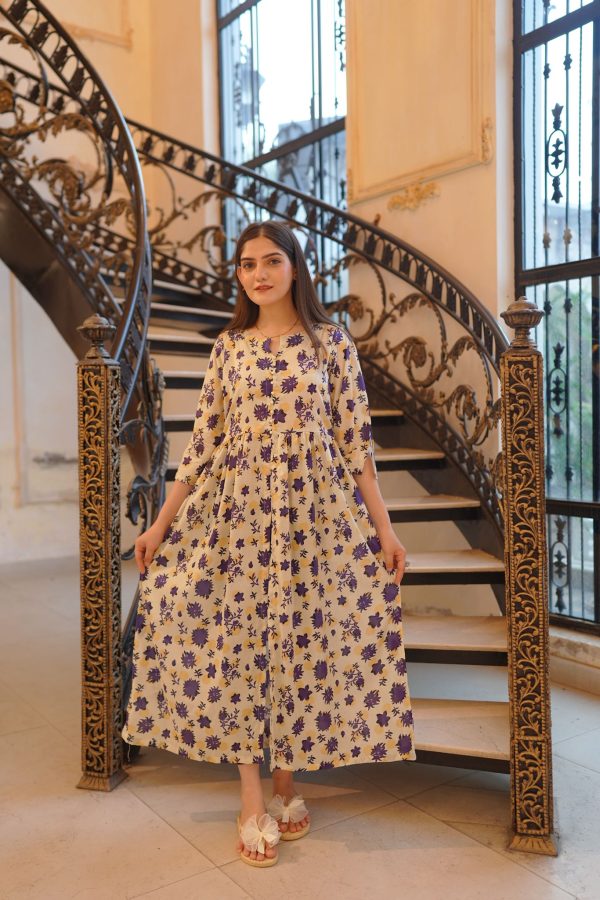 Lawn-Purple Floral Dress