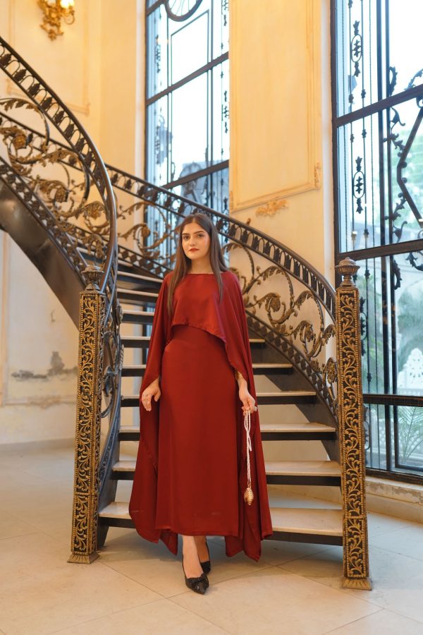Shamooz Silk-Maroon Aloruh Dress - Image 15