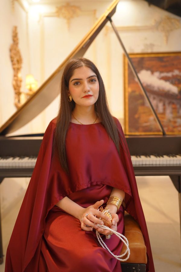 Shamooz Silk-Maroon Aloruh Dress - Image 10