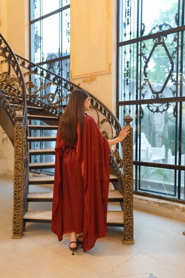 Shamooz Silk-Maroon Aloruh Dress - Image 16
