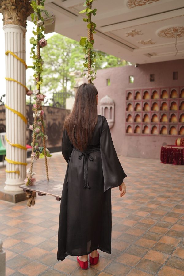 Black Silk Long Dress - Image 10