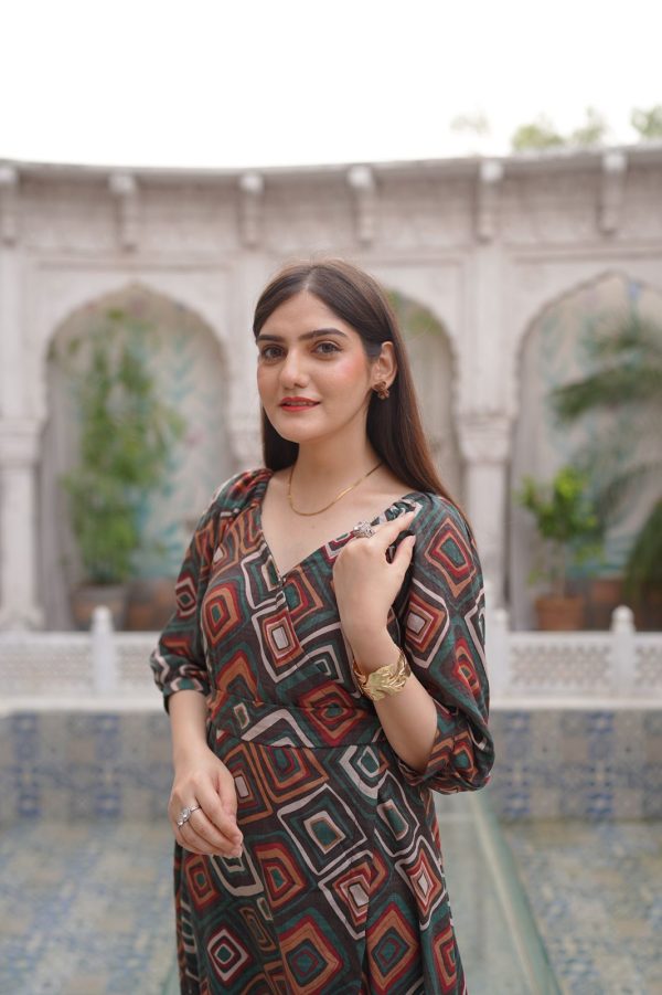 Lawn Retro Long Dress - Image 6