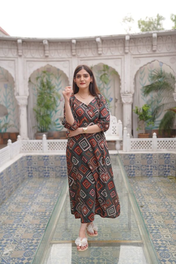 Lawn Retro Long Dress