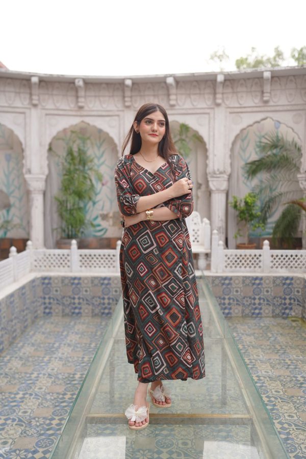 Lawn Retro Long Dress - Image 4