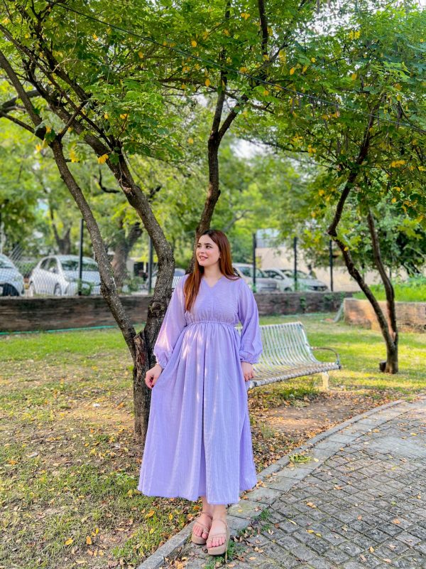 Lilac-Crushed Georgette Doria Dress - Image 7