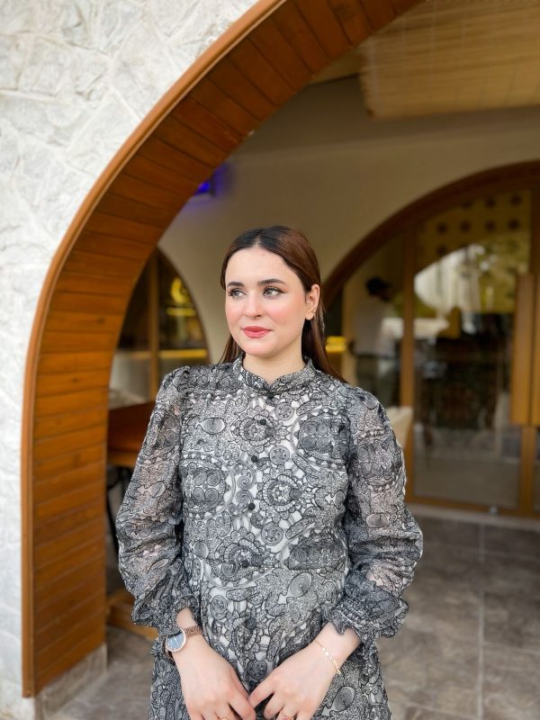 Bistry Black and Grey Net Dress - Image 10