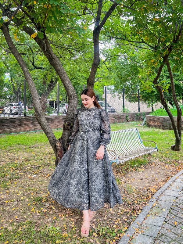 Bistry Black and Grey Net Dress - Image 8