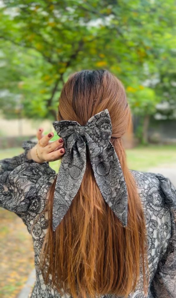 Bistry Black and Grey-Hairbow