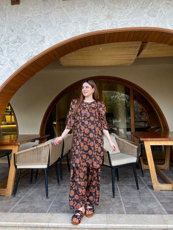 Lawn-Autumn Rose Shalwar Kameez - Image 10