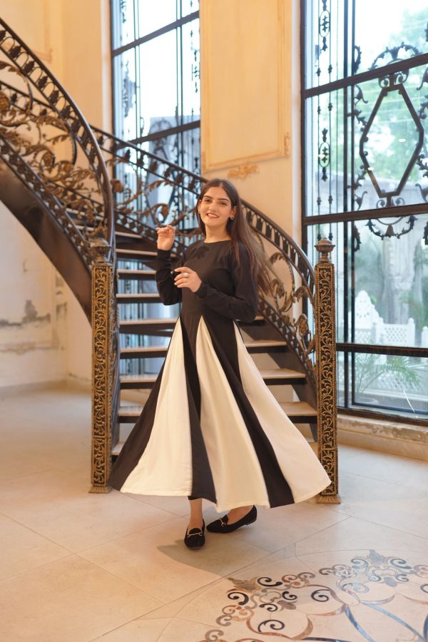 Onyx Black and White Dress - Image 3
