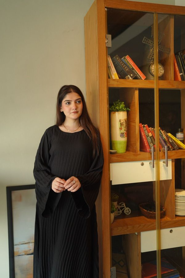 Black Crushed Solid Dress - Image 6