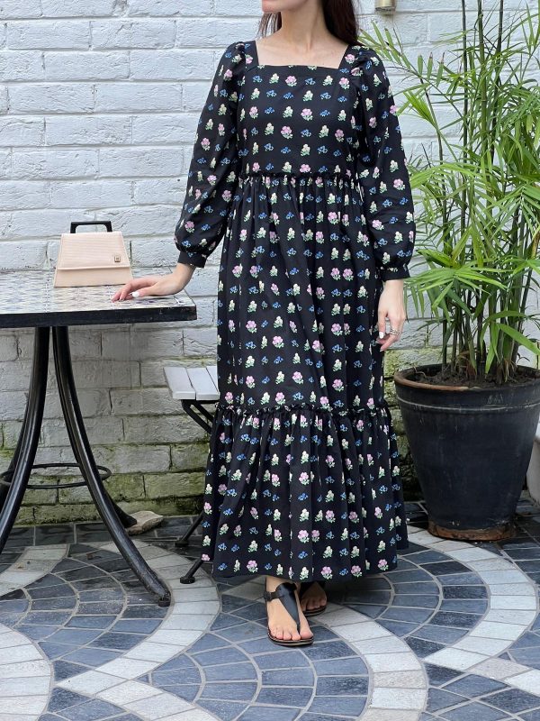 Nightfall Floral Cotton Dress - Image 9