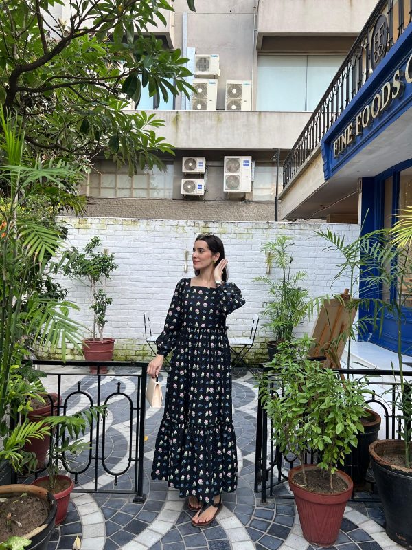 Nightfall Floral Cotton Dress - Image 7