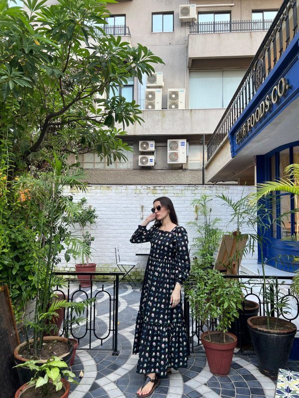 Nightfall Floral Cotton Dress - Image 6