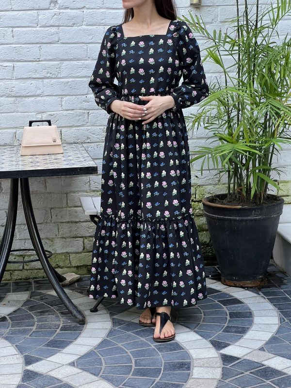 Nightfall Floral Cotton Dress - Image 10
