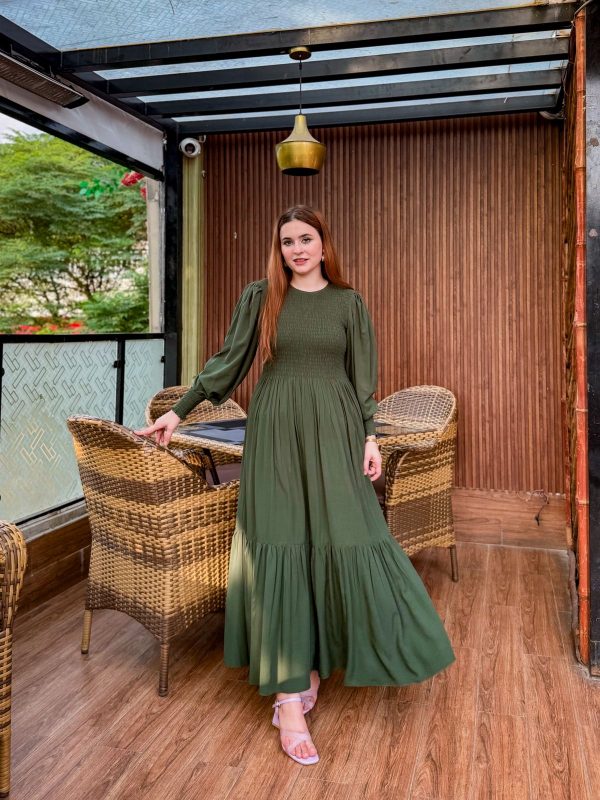 Fern Green Smocked Dress - Image 9