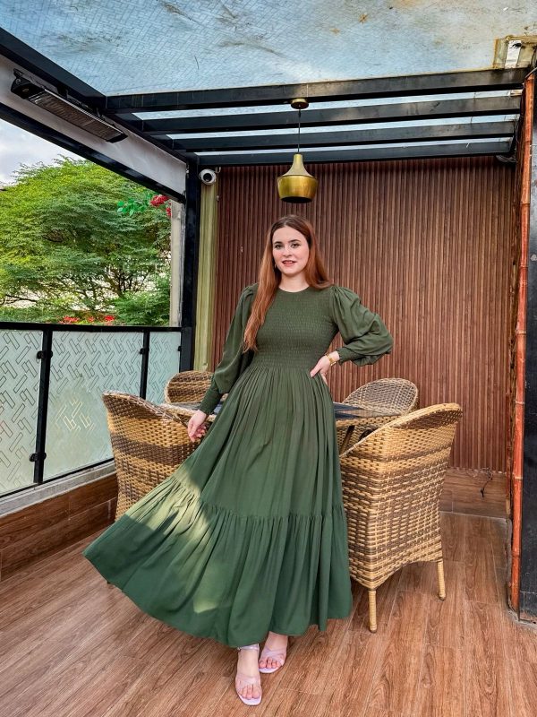 Fern Green Smocked Dress - Image 6