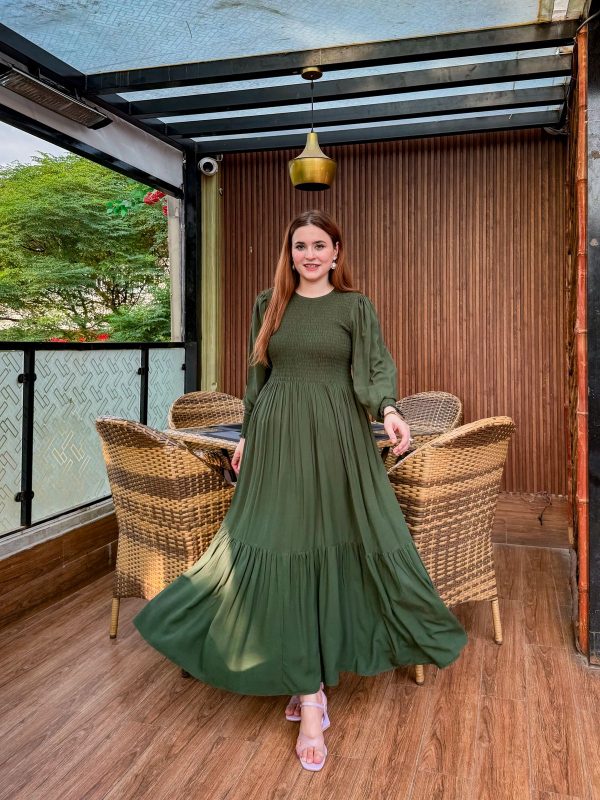 Fern Green Smocked Dress - Image 4