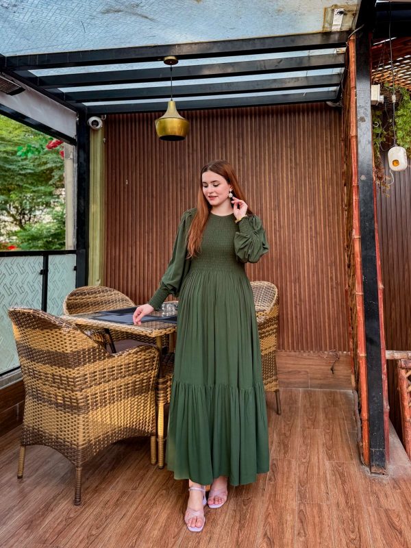 Fern Green Smocked Dress - Image 3