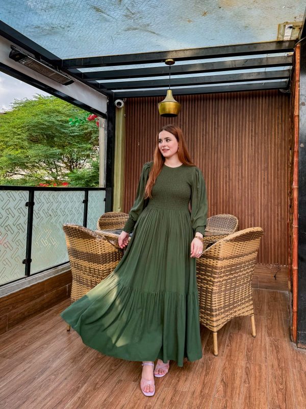 Fern Green Smocked Dress - Image 2