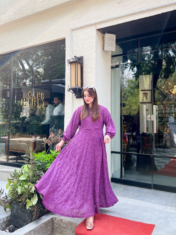 Muave Purple Net Dress - Image 5