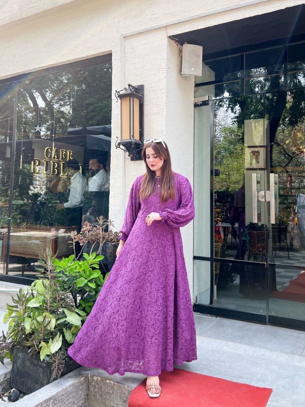 Muave Purple Net Dress