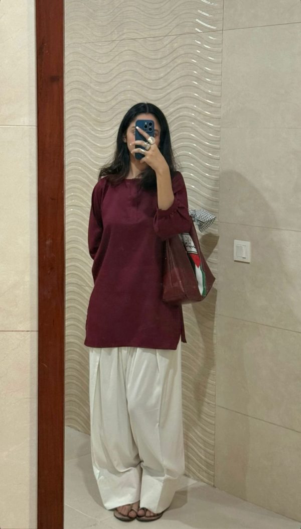 Marina - Maroon Farshi Set