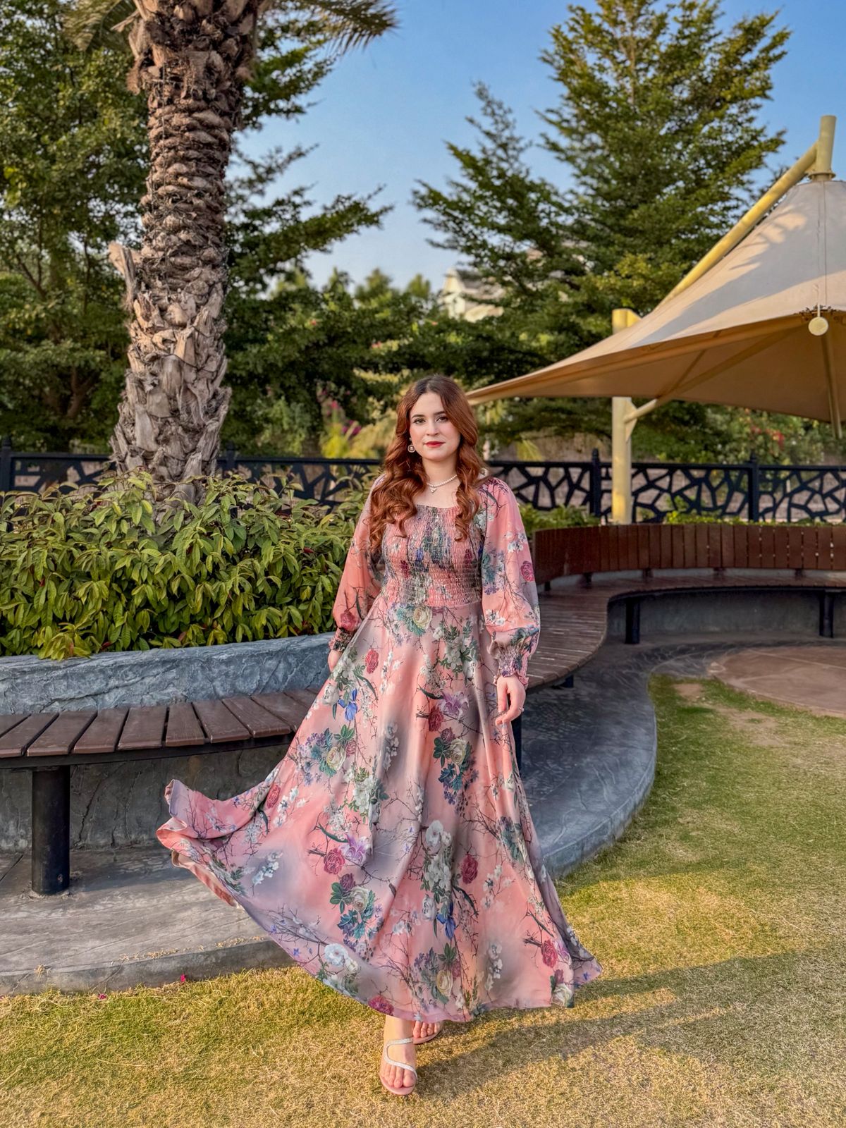 Bloom Haven Silk Dress