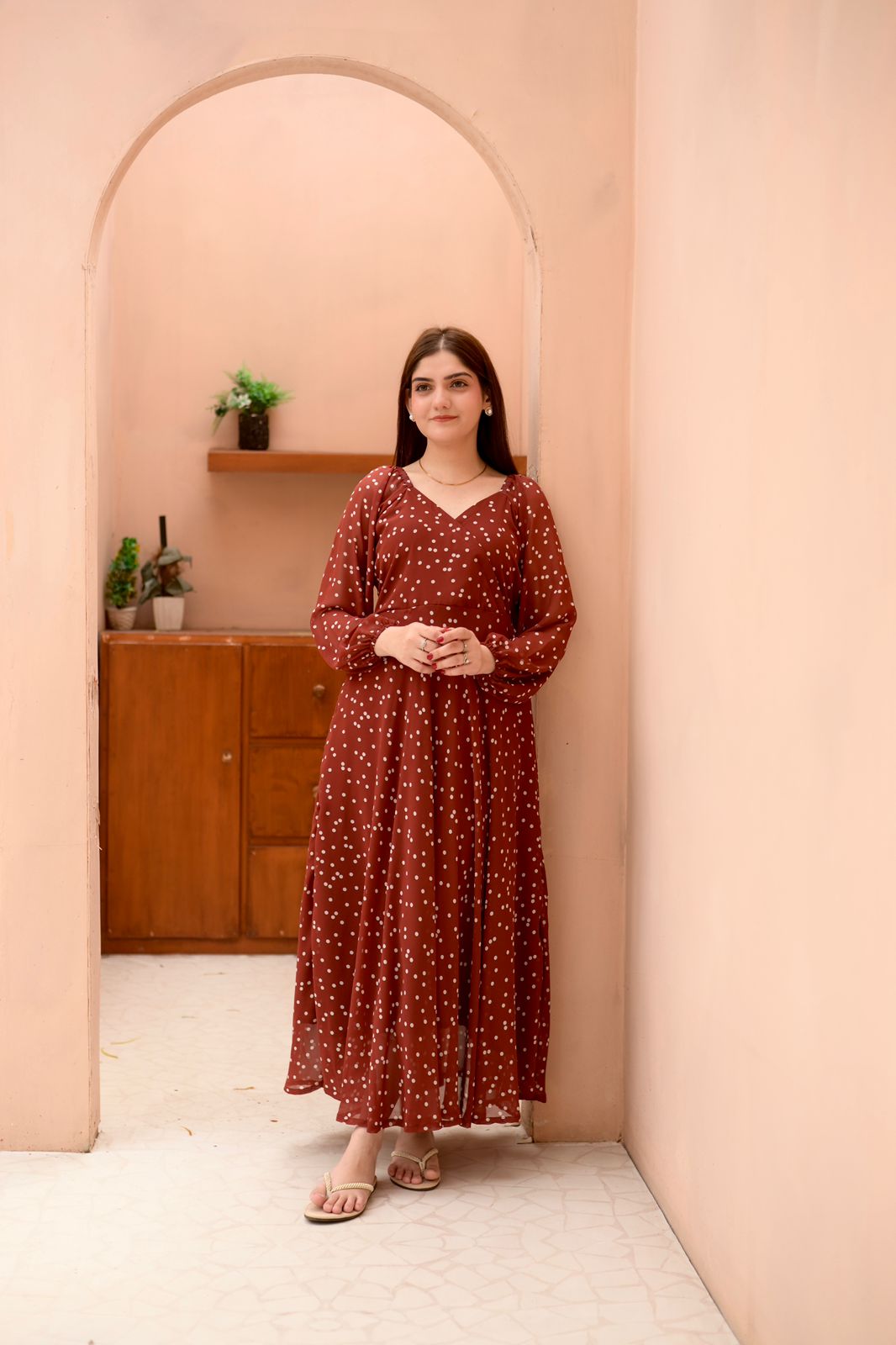 Chiffon Polka Dots Dress - Image 8