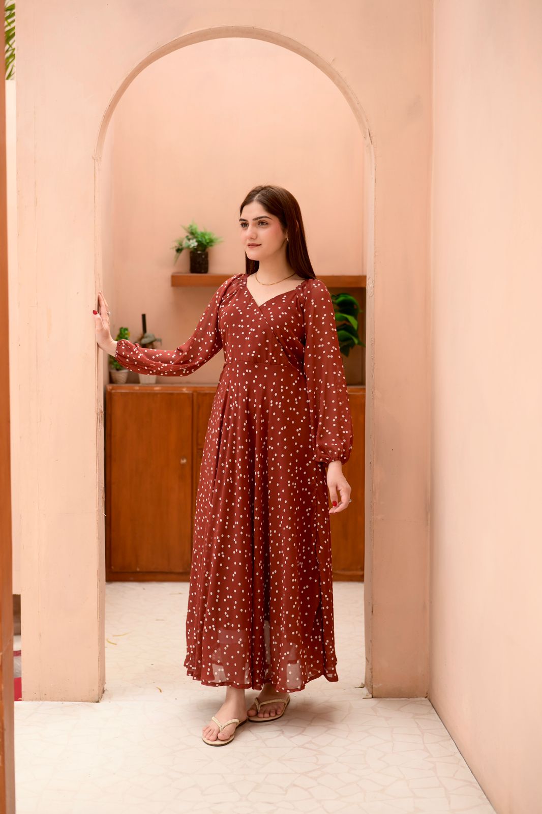 Chiffon Polka Dots Dress - Image 5