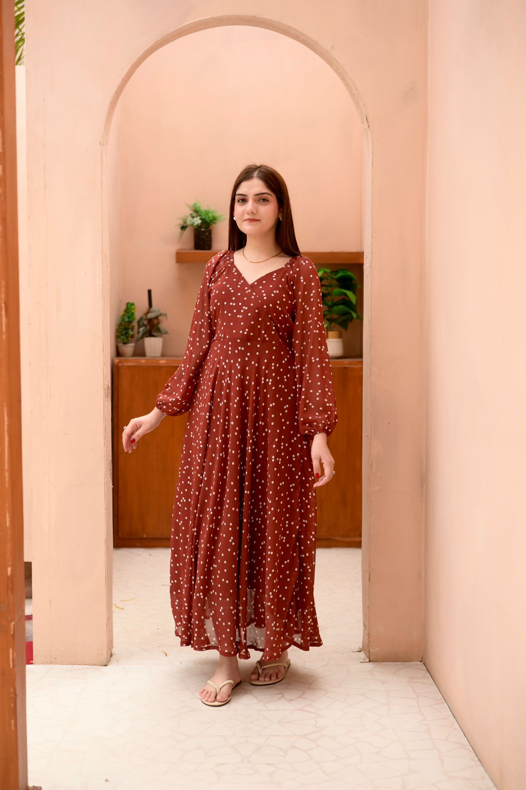 Chiffon Polka Dots Dress - Image 4