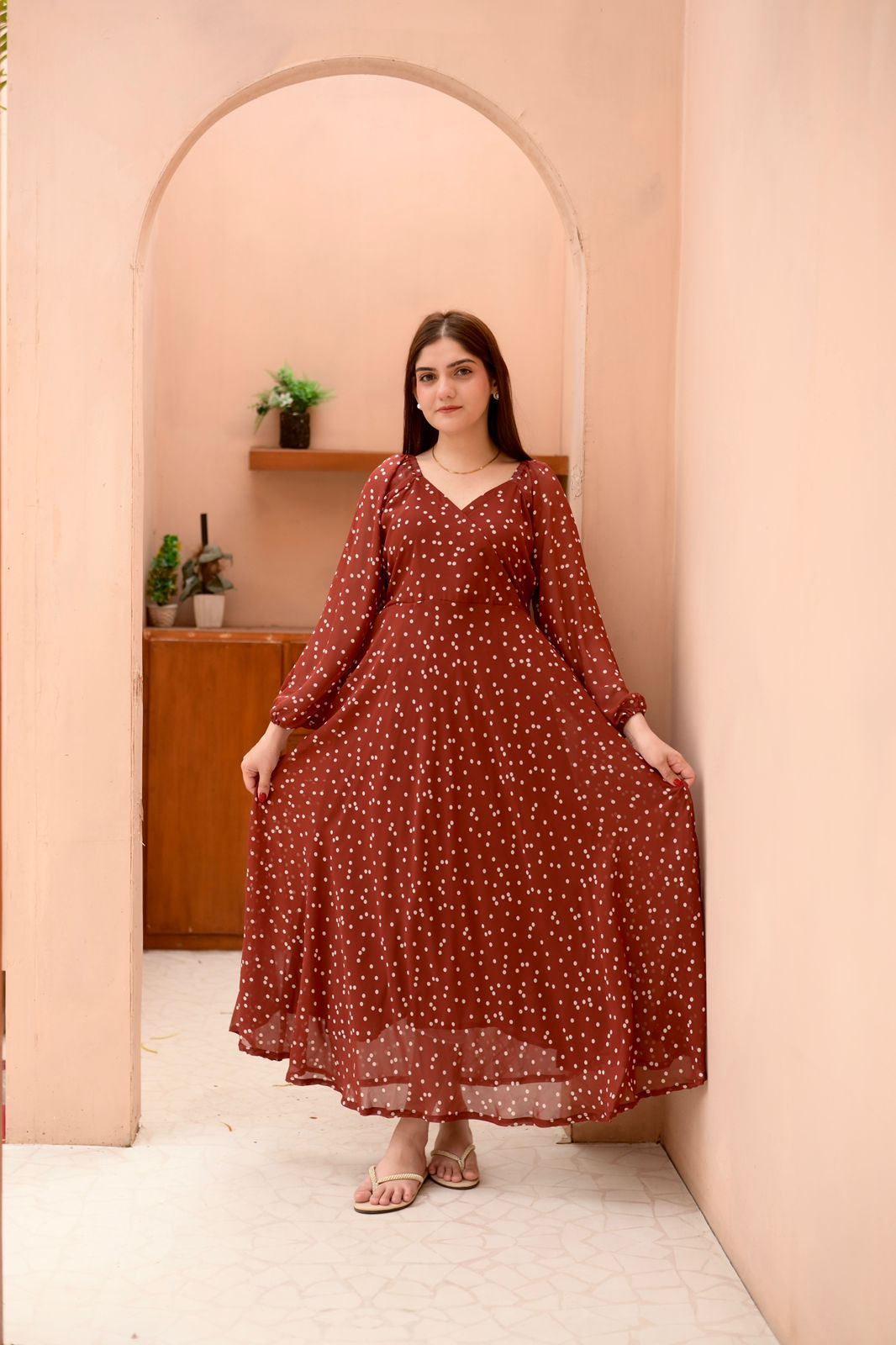 Chiffon Polka Dots Dress - Image 2