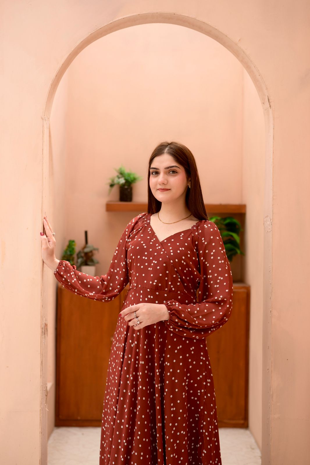 Chiffon Polka Dots Dress - Image 7