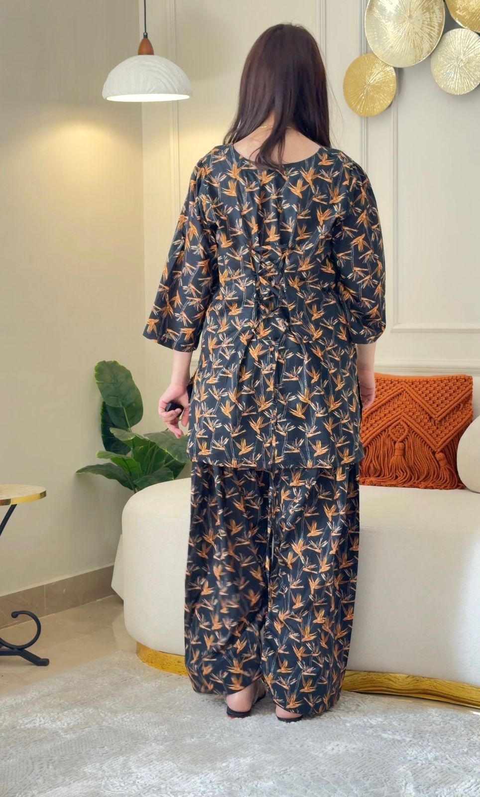 Lawn-Black Mustard Floral Farshi Shalwar Kameez - Image 6