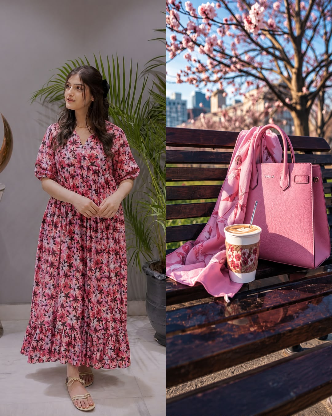 Lawn-Pink Floral Dress - Image 5