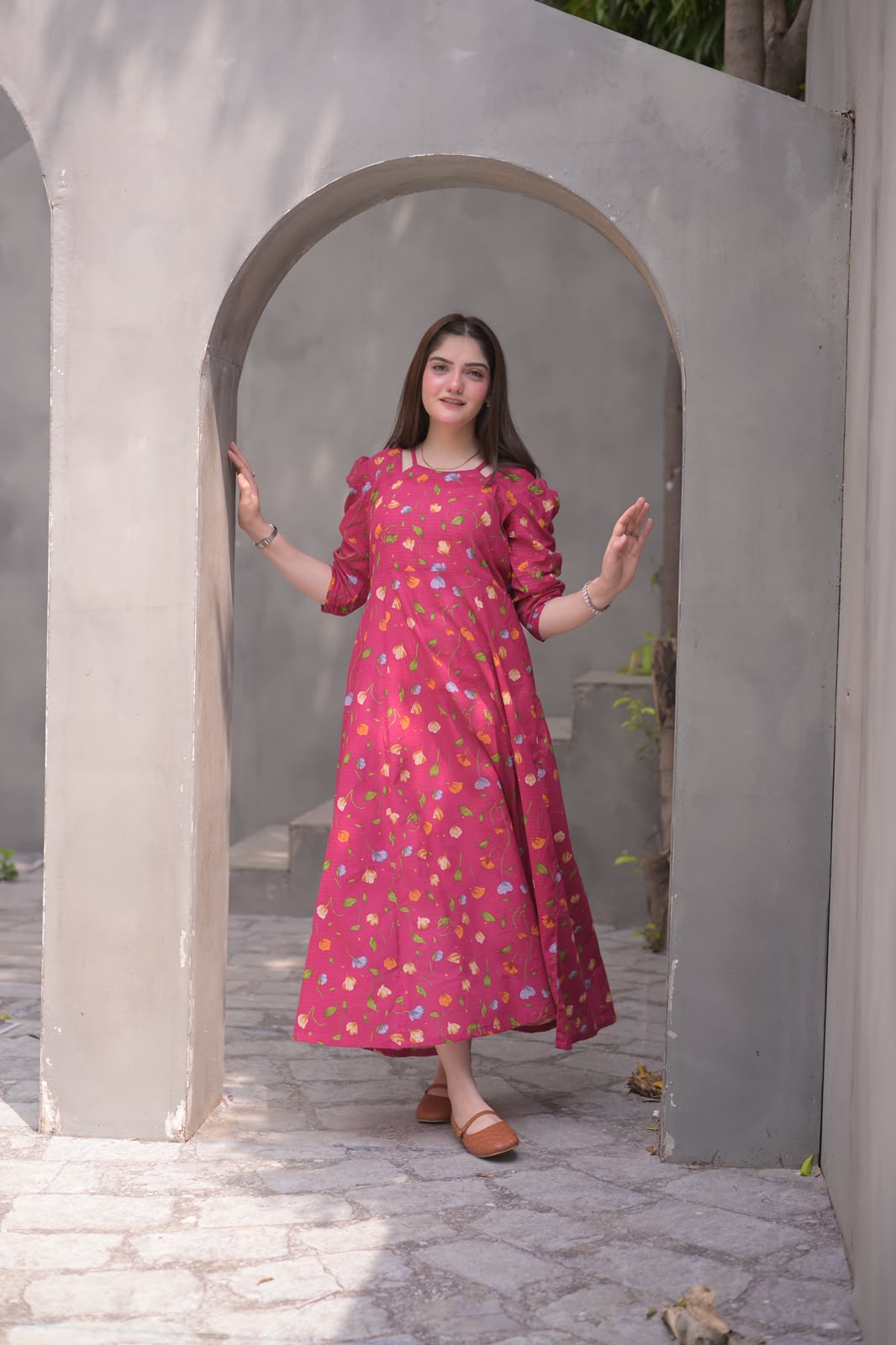 Pink Multi Floral Dress - Image 6