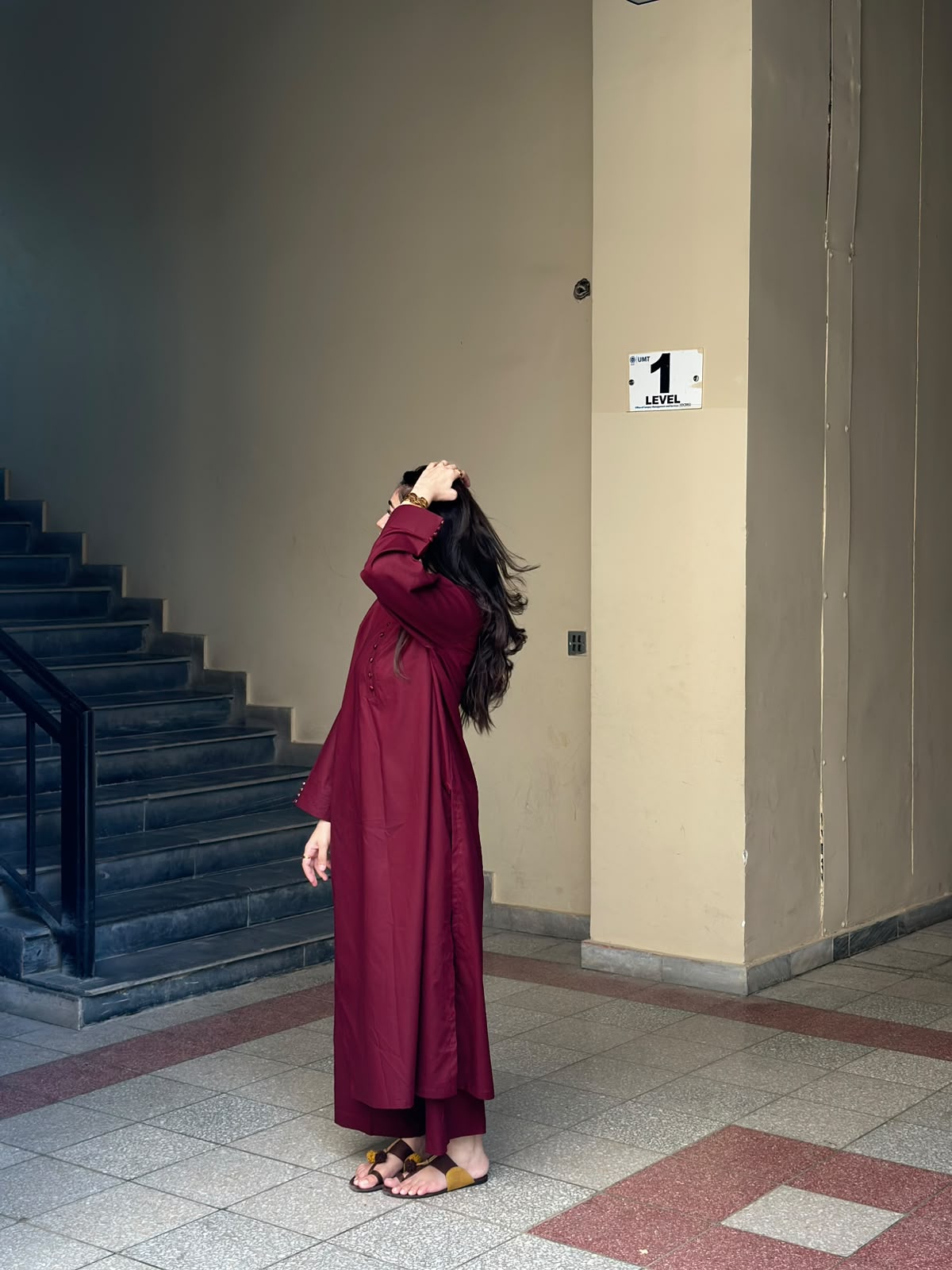 Cotton -Maroon Classic Coord Set. - Image 7